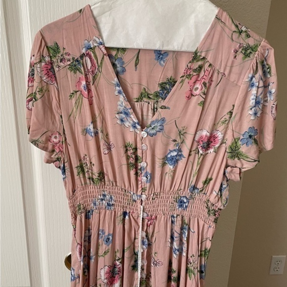 NWOT Pink/Peach Floral print dress